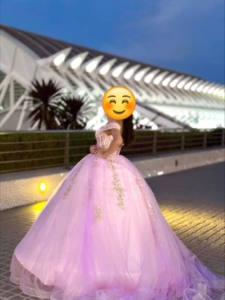 Vestido de Quinceañera Rosa y lila claro