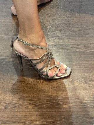 Sandalias de Tacón Plateadas