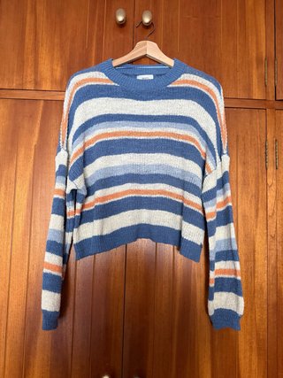 Jersey Pull&Bear rayas azul, naranja y blanco