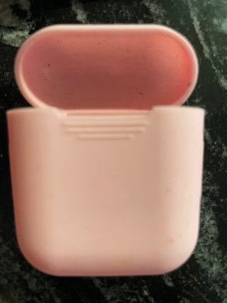 Funda silicona para auriculares iPhone rosa