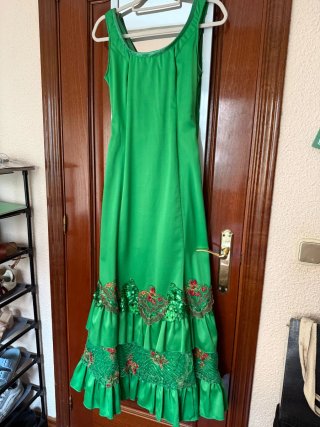 Vestido Flamenco Verde con Volantes