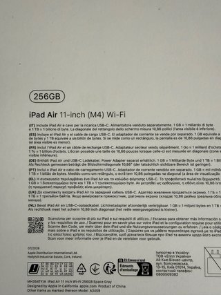 iPad Air 11'' M4 256GB Nuovo Sigillato