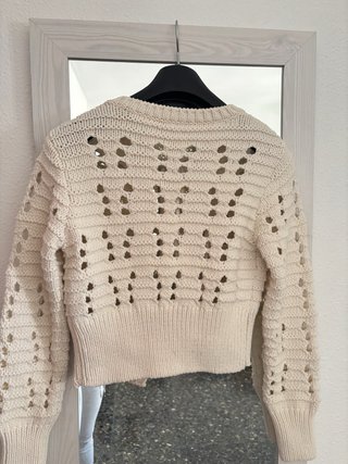 Cárdigan Zara punto calado lazo XS