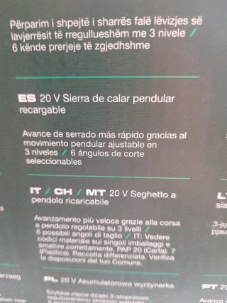 Parkside 20V Caladora sin Batería