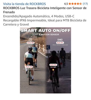 Luz Trasera Inteligente Rockbros Q3 Samurai