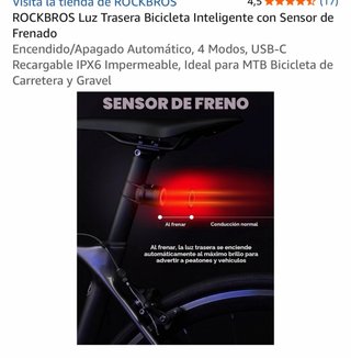 Luz Trasera Inteligente Rockbros Q3 Samurai