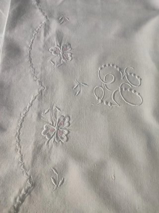 Juego de cama bordado algodón