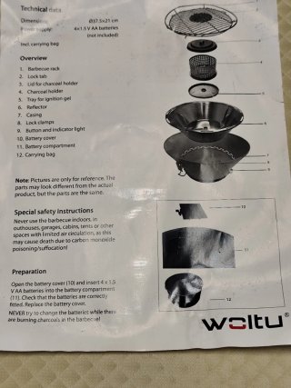 Barbacoa sin humo Woltu