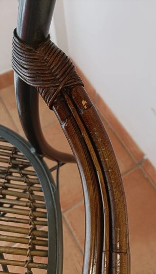 Sillón colonial metal y bambú