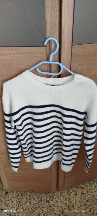 Jersey de rayas blanco y azul