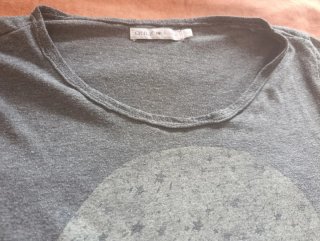 Camiseta Gris con Calavera ONLY