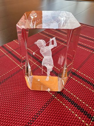 Pisapapeles de Cristal 3D Grabado Láser - Golf