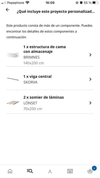 Cama 140cm Ikea Brimnes Base Cabecero y Somier