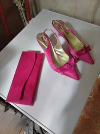 Zapatos Jennifer Pallini Rosa Talla 37 y Cartera