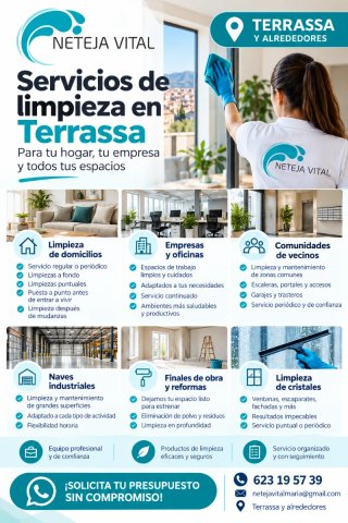 Limpieza profesional en Terrassa y alrededores