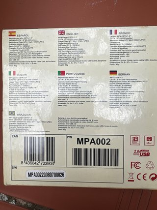 Reproductor MP4 Aspects 2GB