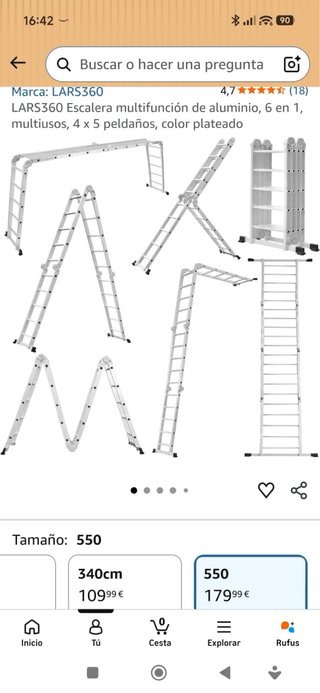 Escalera Plegable Aluminio 6m
