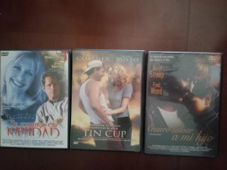 3 Películas DVD: Un Romance en Navidad, Tin Cup, Q