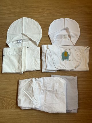 Lote sábanas Capazo/Moisés Blanco