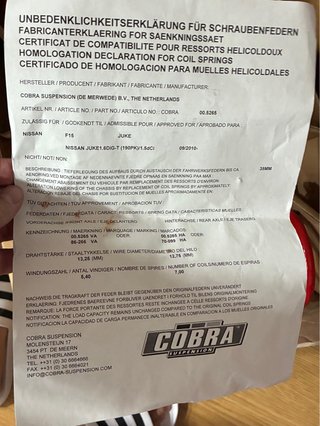 Muelles Cobra Nissan Juke
