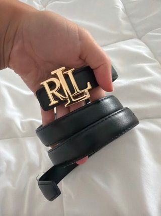 Cinto Ralph Lauren RL Dourado Preto