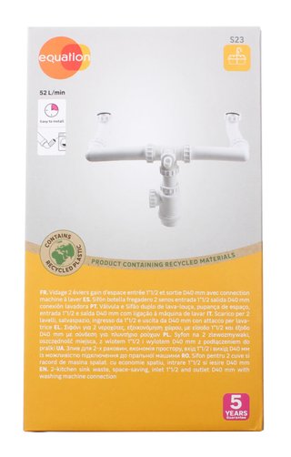 Sifón Botella Fregadero 2 Entradas Equation