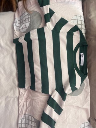 Jersey de Rayas Blancas y Verdes Zara