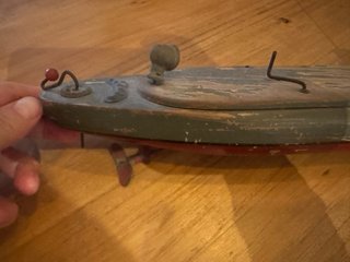 Juguete Antiguo de Madera Submarino