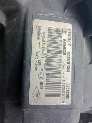 22391773 faro derecho 8200701356 nissan primastar