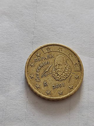 Moneta 10 centesimi Spagna 2001 pre-conio