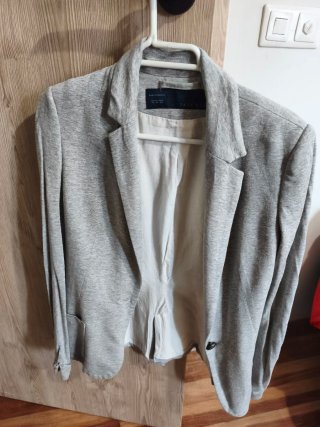 Americana Blazer Zara Gris Talla XS