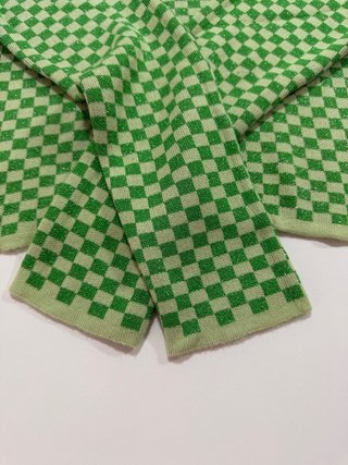 MNG Jersey de cuadros verde con brillo – S