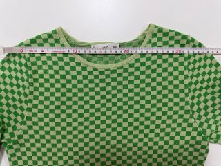 MNG Jersey de cuadros verde con brillo – S
