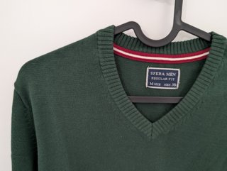 Jersey Sfera Men M verde botella cuello pico