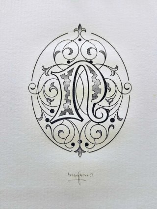 Ex-Libris W. Pf. Diseño ornamental