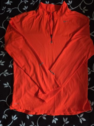 Camiseta Nike Running Naranja Media Cremallera