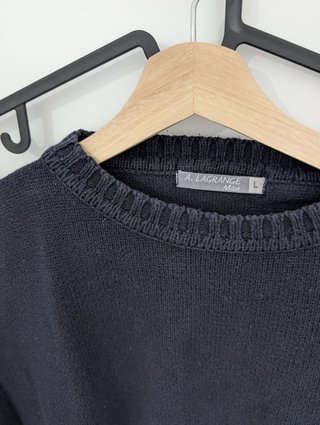 Jersey Anne Lagrange L azul marino cuello redondo