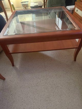 Mesa de centro madera y cristal