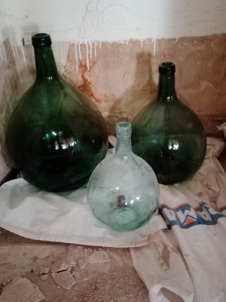 Set di 3 Bottiglie di Vetro Antiche