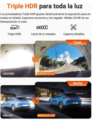 VANTRUE N4 Pro S Dashcam 3 Canales 4K