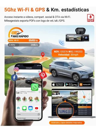 VANTRUE N4 Pro S Dashcam 3 Canales 4K