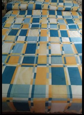 Edredón estampado a cuadros reversible 2,50 x 1,80