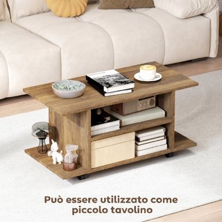 Mobile Porta TV Moderno con Ripiani, Ruote Girevol