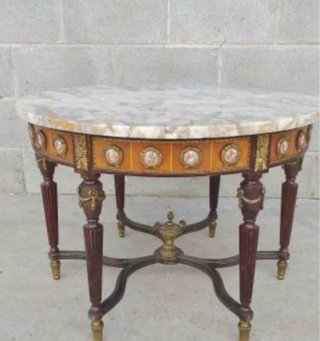 Mesa auxiliar Imperio mármol 70 cm