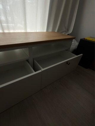 Mueble TV Bestå Blanco y Madera 180x42x39