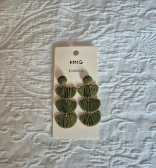 Pendientes de Rafia Verdes Mango