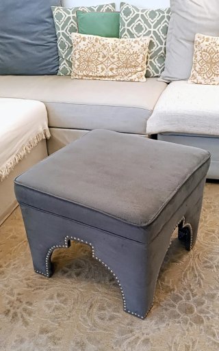 Pouf/Poggiapiedi Ottomana Safavieh grigio 55x55x45 cm