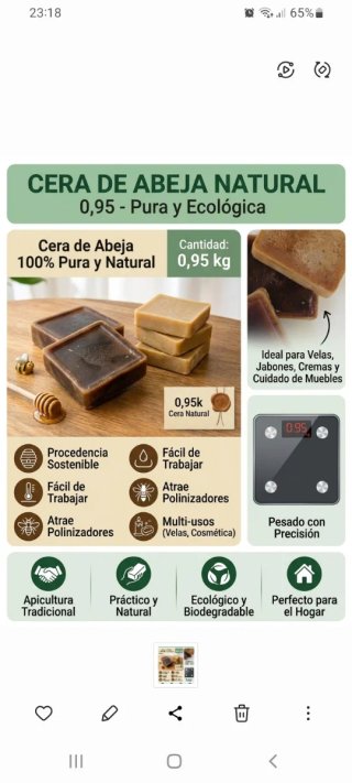 Cera de Abeja Natural 0,95 kg