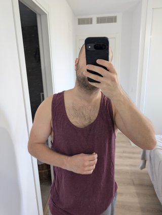 Camiseta tirantes Divided H&M XL burdeos jaspeado
