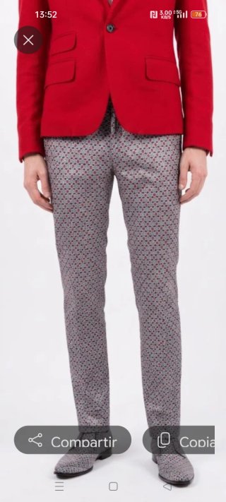 Pantalón estampado Mango negro y rojo